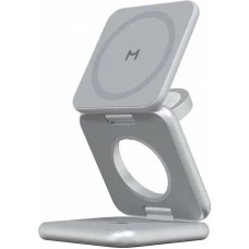 Беспроводное зарядное Magssory Fold Pro 3 в 1 WCH063 (серебристый)