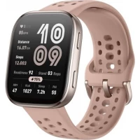 Умные часы Amazfit Bip 6 (титановый, с розовым силиконовым ремешком)
