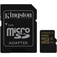 Карта памяти Kingston microSDHC UHS-I (Class 10) 16GB + SD адаптер (SDCA10/16GB)