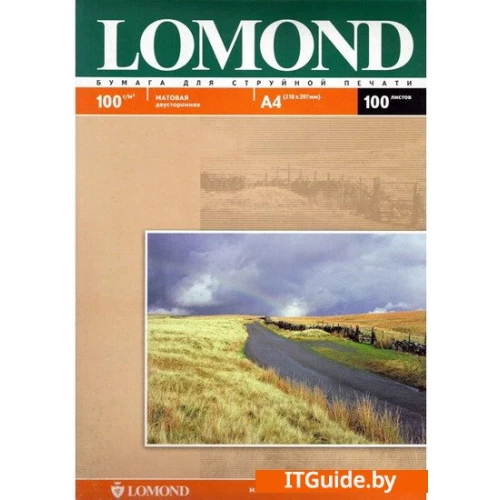 Фотобумага Lomond матовая двусторонняя A4 100 г/кв.м. 100 листов (0102002) ver1