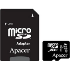 Apacer microSDXC (Class 10) 64GB + адаптер [AP64GMCSX10U1-R] ver1